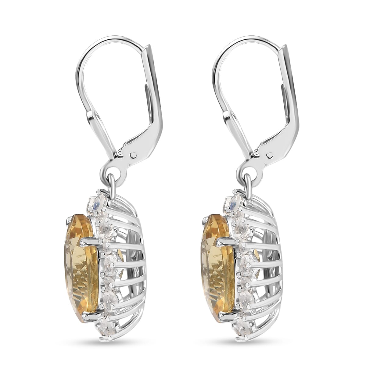 D'Joy Yellow Labradorite and Moon Glow Moonstone 9.85 ctw Moonlit Drops Earrings in Rhodium Over Sterling Silver image number 3