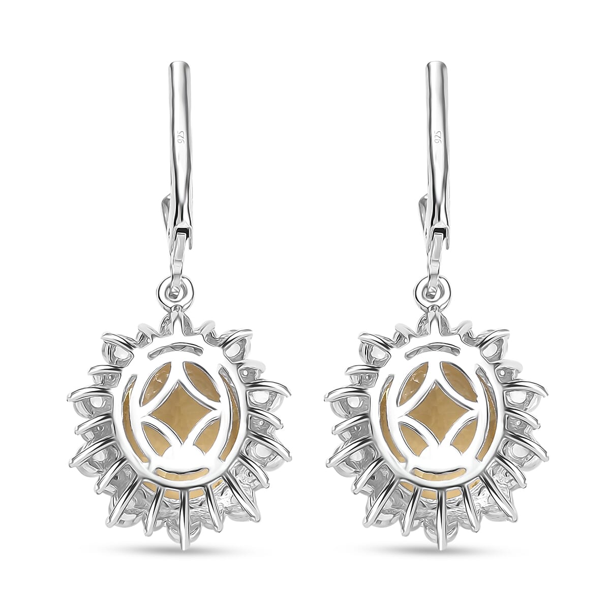 D'Joy Yellow Labradorite and Moon Glow Moonstone 9.85 ctw Moonlit Drops Earrings in Rhodium Over Sterling Silver image number 4