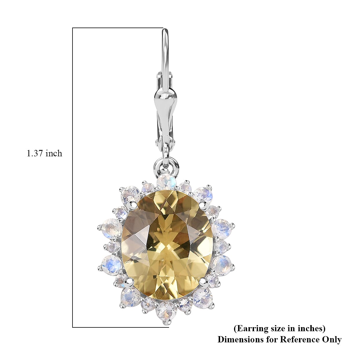 D'Joy Yellow Labradorite and Moon Glow Moonstone 9.85 ctw Moonlit Drops Earrings in Rhodium Over Sterling Silver