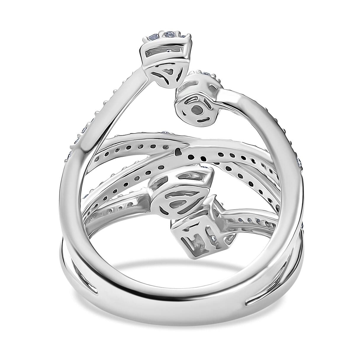 Luxuriant Lab Grown Diamond G-H SI 1.00 ctw Ring in Rhodium Over Sterling Silver (Size 10.0)  (Del. In 10-12 Days)