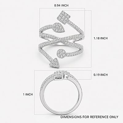Luxuriant Lab Grown Diamond G-H SI 1.00 ctw Ring in Rhodium Over Sterling Silver (Size 10.0)