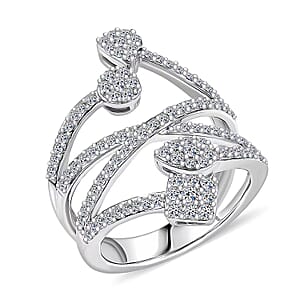 Luxuriant Lab Grown Diamond G-H SI 1.00 ctw Ring in Rhodium Over Sterling Silver (Size 6.0) 