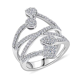Luxuriant Lab Grown Diamond G-H SI 1.00 ctw Ring in Rhodium Over Sterling Silver (Size 7.0) 