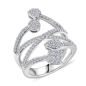 Luxuriant Lab Grown Diamond 1.00 ctw Ring in Rhodium Over Sterling Silver (Size 8.0) 