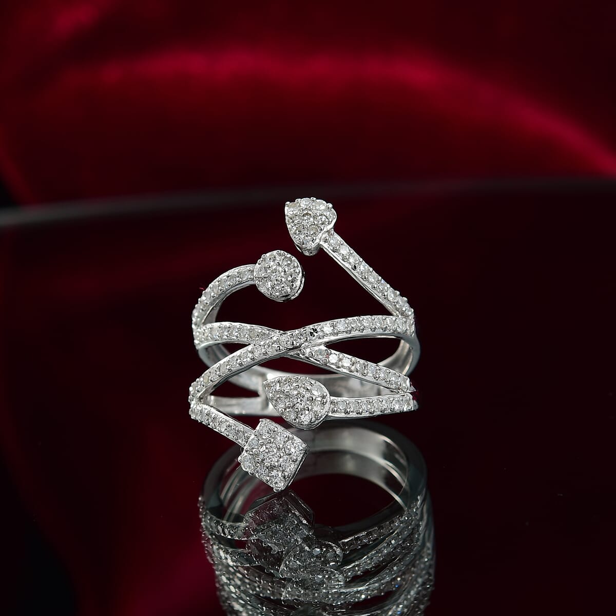 Luxuriant Lab Grown Diamond 1.00 ctw Ring in Rhodium Over Sterling Silver (Size 8.0)  image number 1