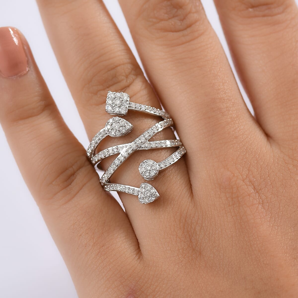 Luxuriant Lab Grown Diamond 1.00 ctw Ring in Rhodium Over Sterling Silver (Size 8.0)  image number 2