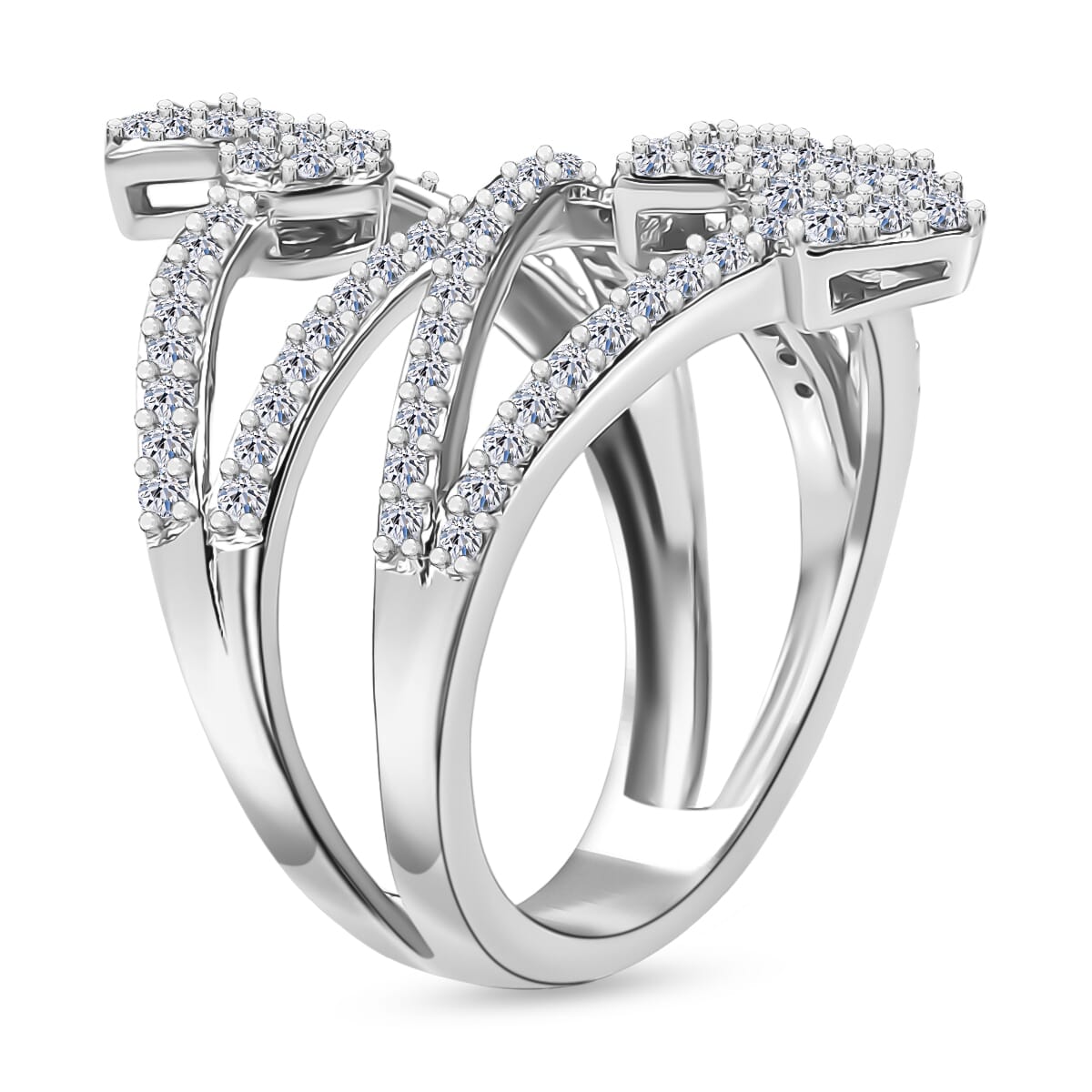 Luxuriant Lab Grown Diamond 1.00 ctw Ring in Rhodium Over Sterling Silver (Size 8.0)  image number 3