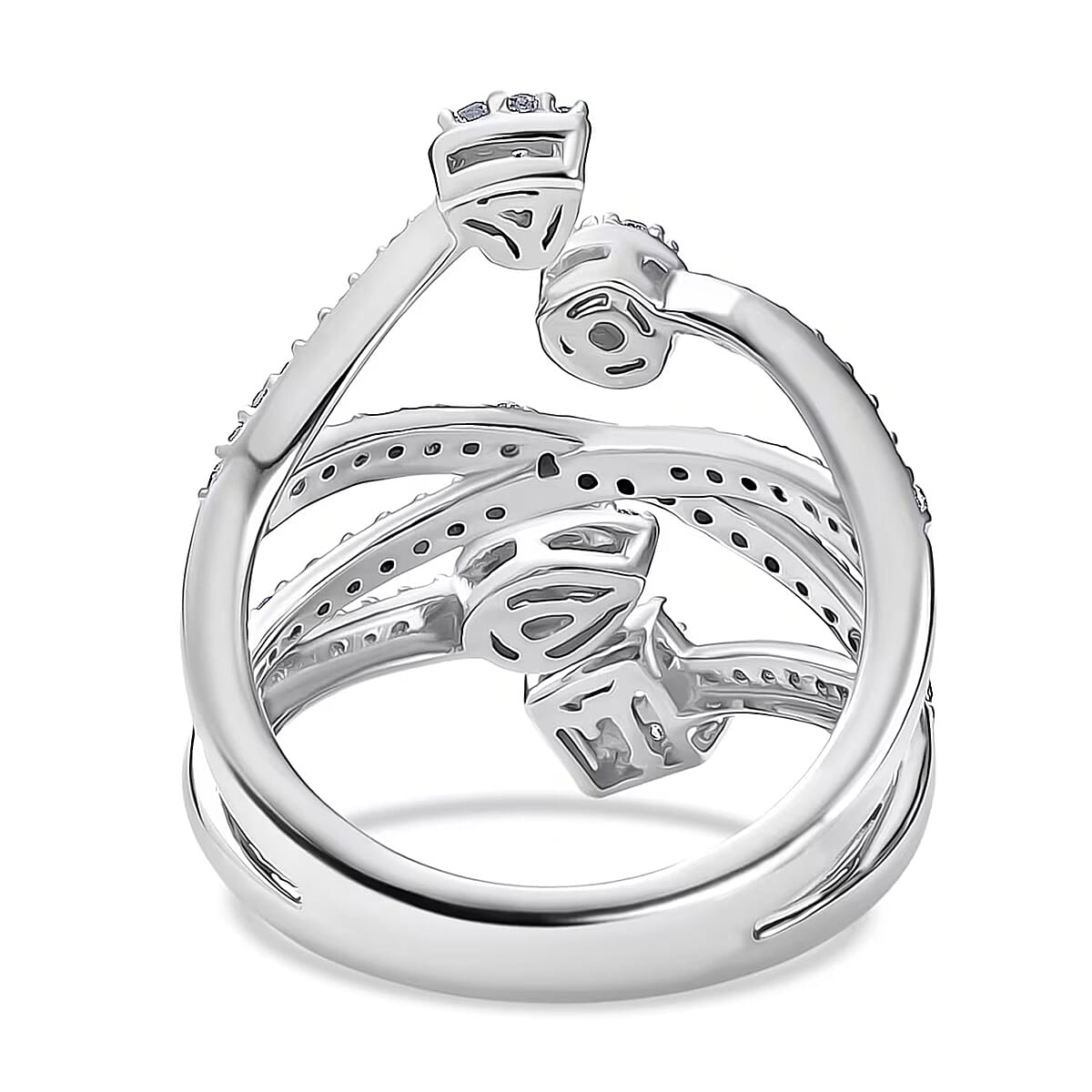 Luxuriant Lab Grown Diamond G-H SI 1.00 ctw Ring in Rhodium Over Sterling Silver (Size 9.0)  image number 7