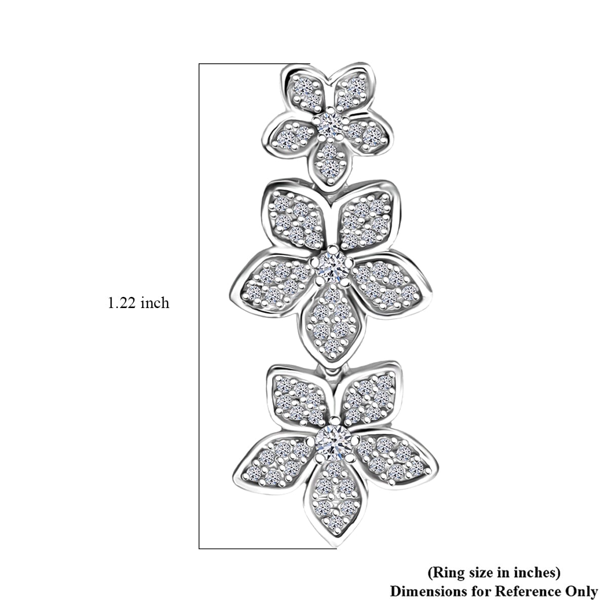 Luxuriant Lab Grown Diamond Dangling 1.00 ctw Earrings in Rhodium Over Sterling Silver image number 5