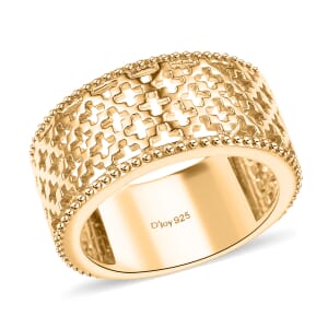 D'Joy Abstract Band Ring in 18K Vermeil Yellow Gold Over Sterling Silver (Size 10.0) 6.20 Grams