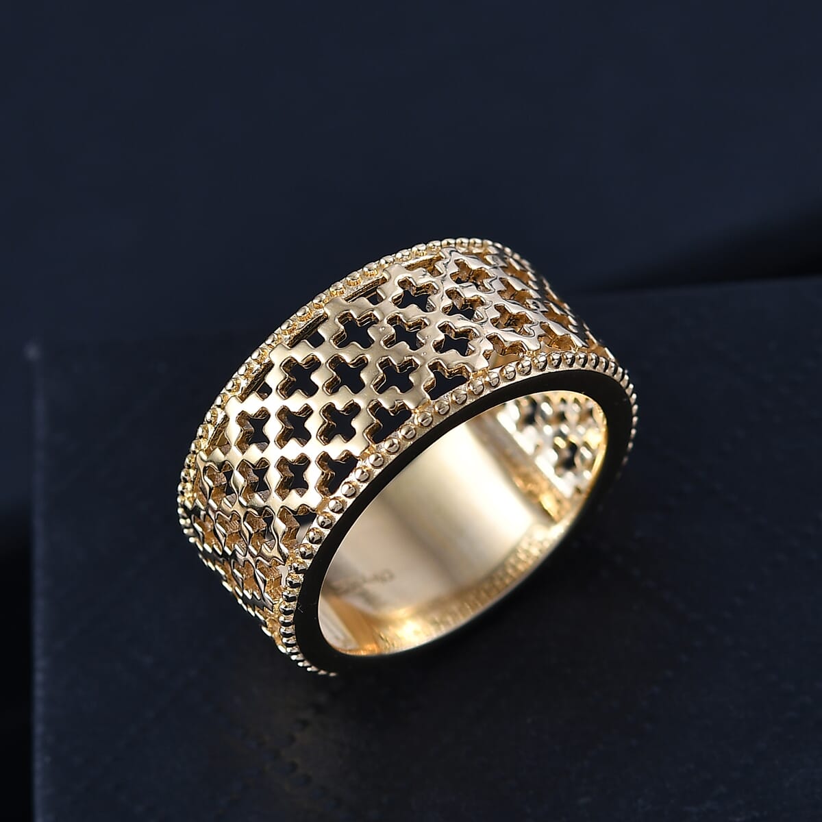 D'Joy Abstract Band Ring in 18K Vermeil Yellow Gold Over Sterling Silver (Size 10.0) 6.20 Grams image number 1