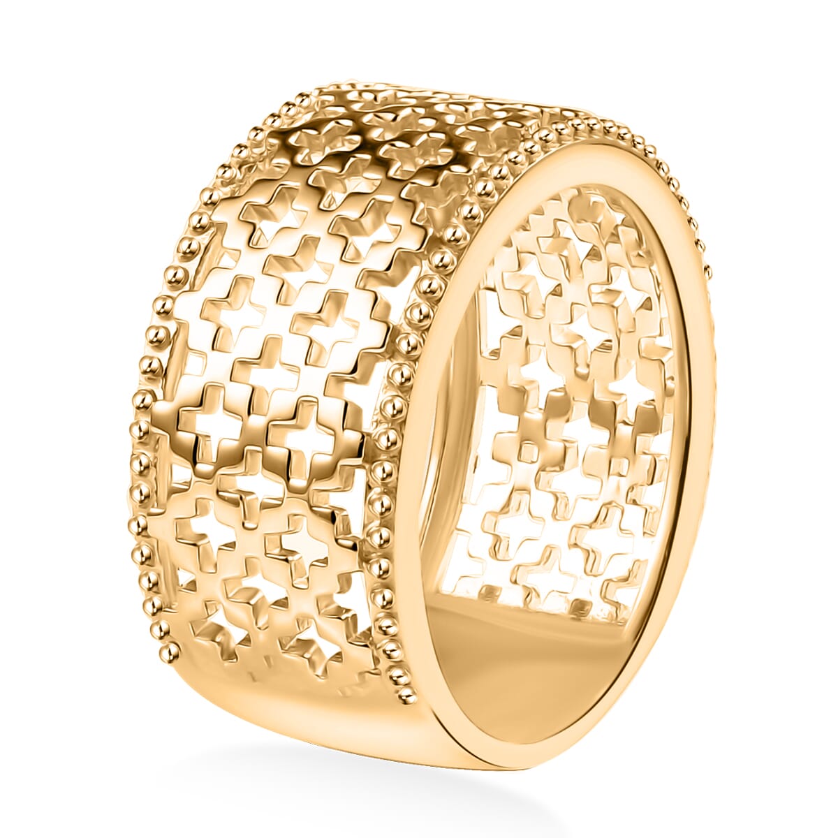 D'Joy Abstract Band Ring in 18K Vermeil Yellow Gold Over Sterling Silver (Size 10.0) 6.20 Grams image number 3