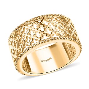 D'Joy Abstract Band Ring in 18K Vermeil Yellow Gold Over Sterling Silver (Size 6.0) 6.20 Grams