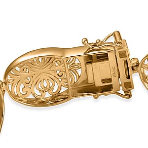 D'Joy Passport to Turkey 18K Vermeil Yellow Gold Over Sterling Silver Filigree Bracelet (7.25 In) 19.15 Grams