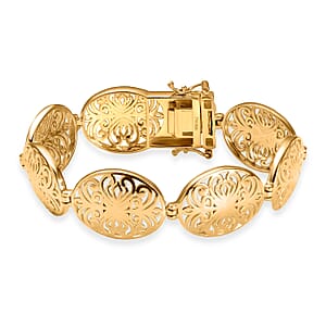 D'Joy Passport to Turkey 18K Vermeil Yellow Gold Over Sterling Silver Filigree Bracelet (8.00 In) 21.56 Grams