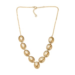 D'Joy Passport to Turkey 18K Vermeil Yellow Gold Over Sterling Silver Filigree Necklace 18 Inches 16.50 Grams