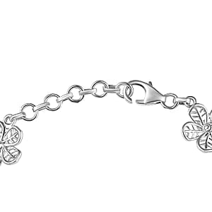 D'Joy Passport to Turkey Floral Bracelet in 18K Vermeil YRG and Rhodium Over Sterling Silver (6.50 In) 11.50 Grams