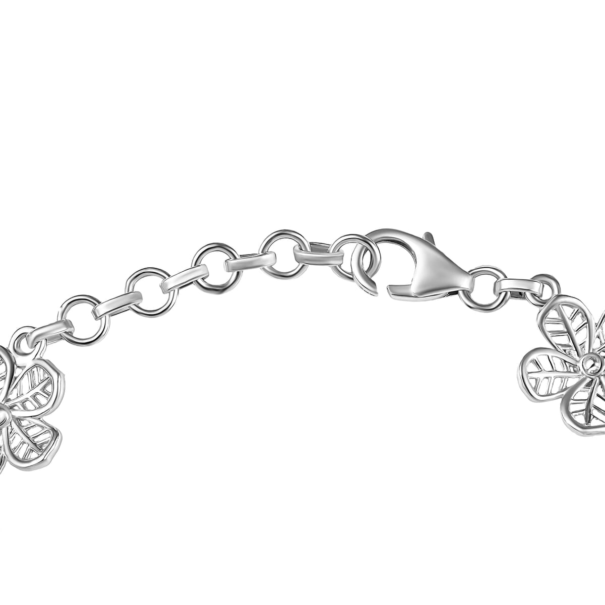 D'Joy Passport to Turkey Floral Bracelet in 18K Vermeil YRG and Rhodium Over Sterling Silver (7.25 In) 12.50 Grams image number 3