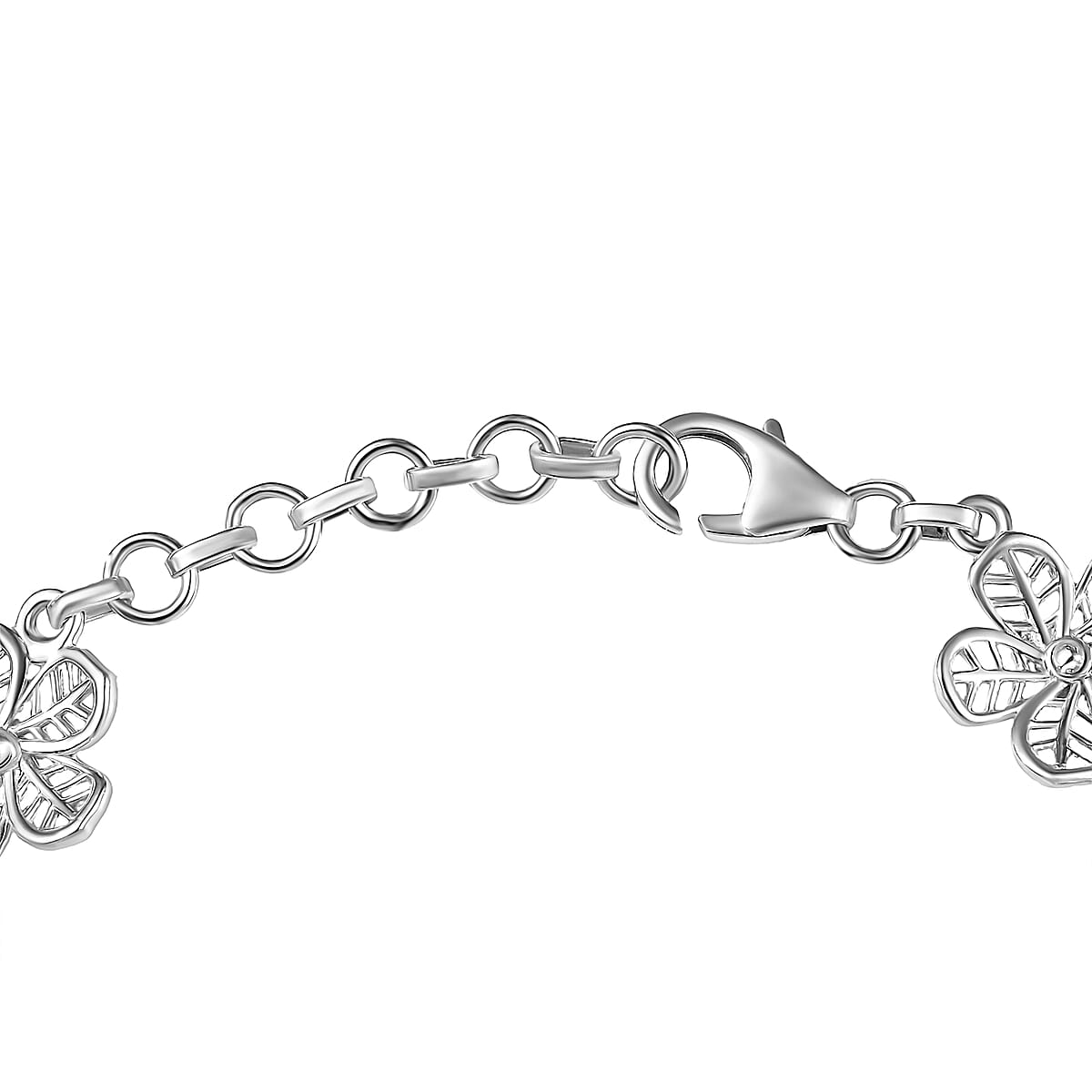 D'Joy Passport to Turkey 18K Vermeil YRG and Rhodium Over Sterling Silver Floral Bracelet (8.00 In) 13.10 Grams image number 3