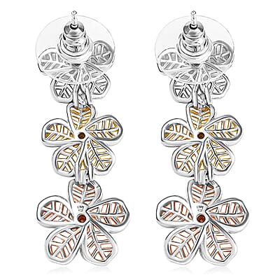 D'Joy Passport to Turkey Floral Earrings in 18K Vermeil YRG and Rhodium Over Sterling Silver 6.30 Grams