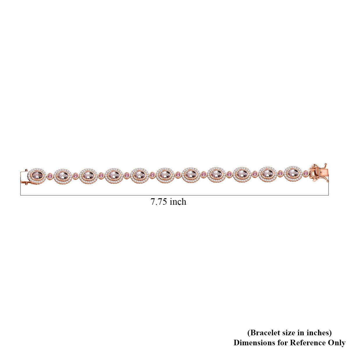 Epic Deal D'Joy Premium Pink Morganite, Multi Gemstone Bracelet in 18K Vermeil RG Over Sterling Silver (7.25 In) 10.75 ctw image number 4