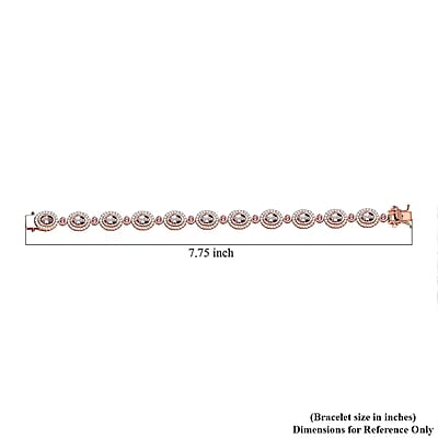 D'Joy Pink Morganite and Multi Gemstone 10.75 ctw Floral Serenity Bracelet in 18K Vermeil Rose Gold Over Sterling Silver (7.25 In)