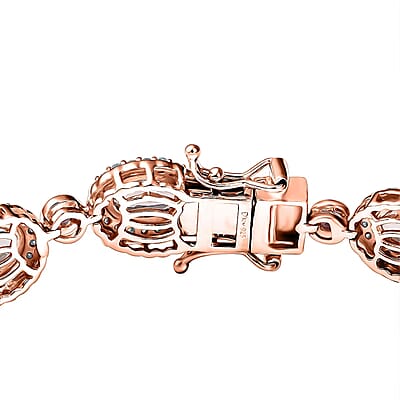 D'Joy Pink Morganite and Multi Gemstone 10.75 ctw Floral Serenity Bracelet in 18K Vermeil Rose Gold Over Sterling Silver (7.25 In)