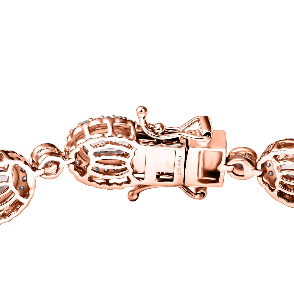 D'Joy Pink Morganite and Multi Gemstone 9.75 ctw Floral Serenity Bracelet in 18K Vermeil Rose Gold Over Sterling Silver (6.50 In) image number 3