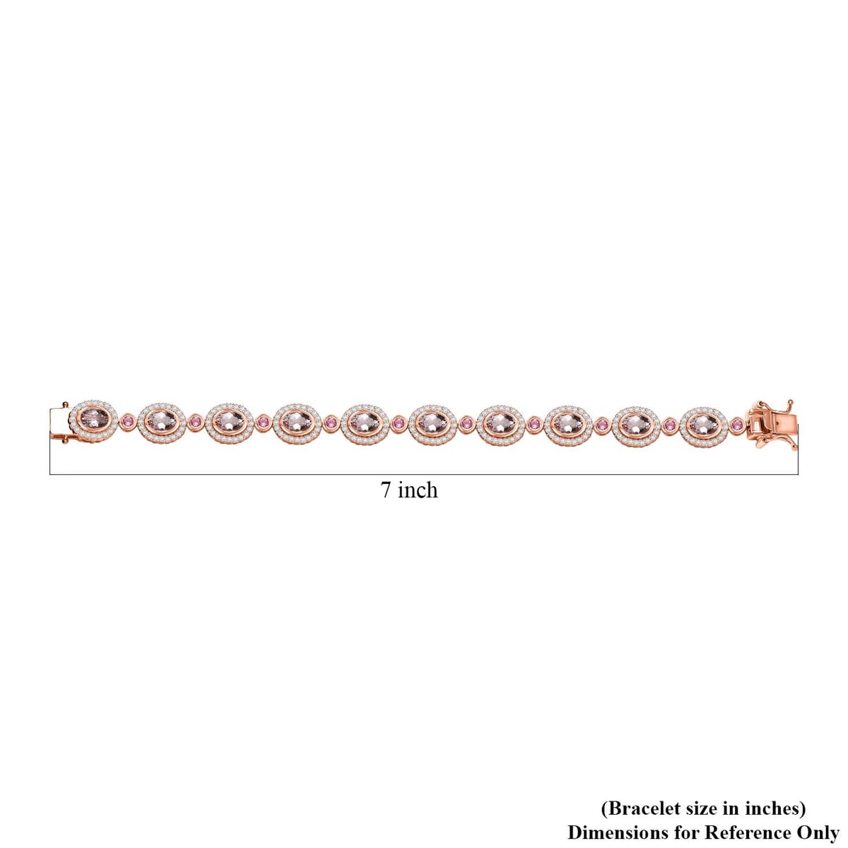 D'Joy Pink Morganite and Multi Gemstone 9.75 ctw Floral Serenity Bracelet in 18K Vermeil Rose Gold Over Sterling Silver (6.50 In) image number 4
