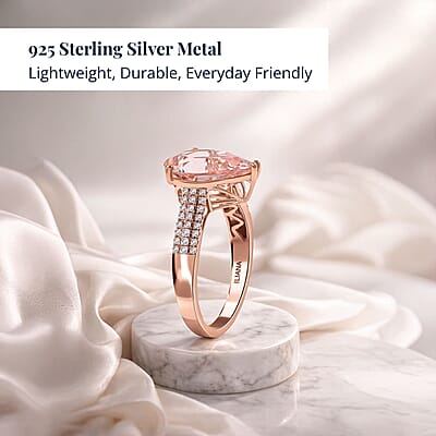 D'Joy Premium Pink Morganite and Multi Gemstone 2.40 ctw Timeless Bloom Ring in 18K Vermeil Rose Gold Over Sterling Silver (Size 10.0)