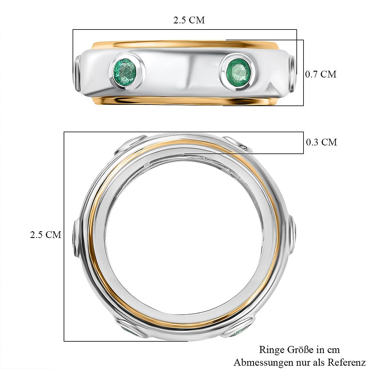 Kagem Zambian Emerald 0.73 ctw Band Ring in Vermeil Yellow Gold Over Sterling Silver (Size 6.5)