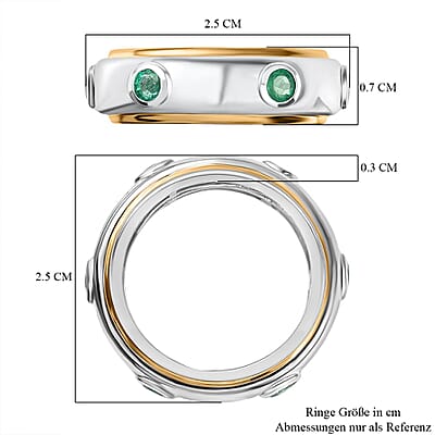 Kagem Zambian Emerald 0.73 ctw Band Ring in Vermeil Yellow Gold Over Sterling Silver (Size 6.5)