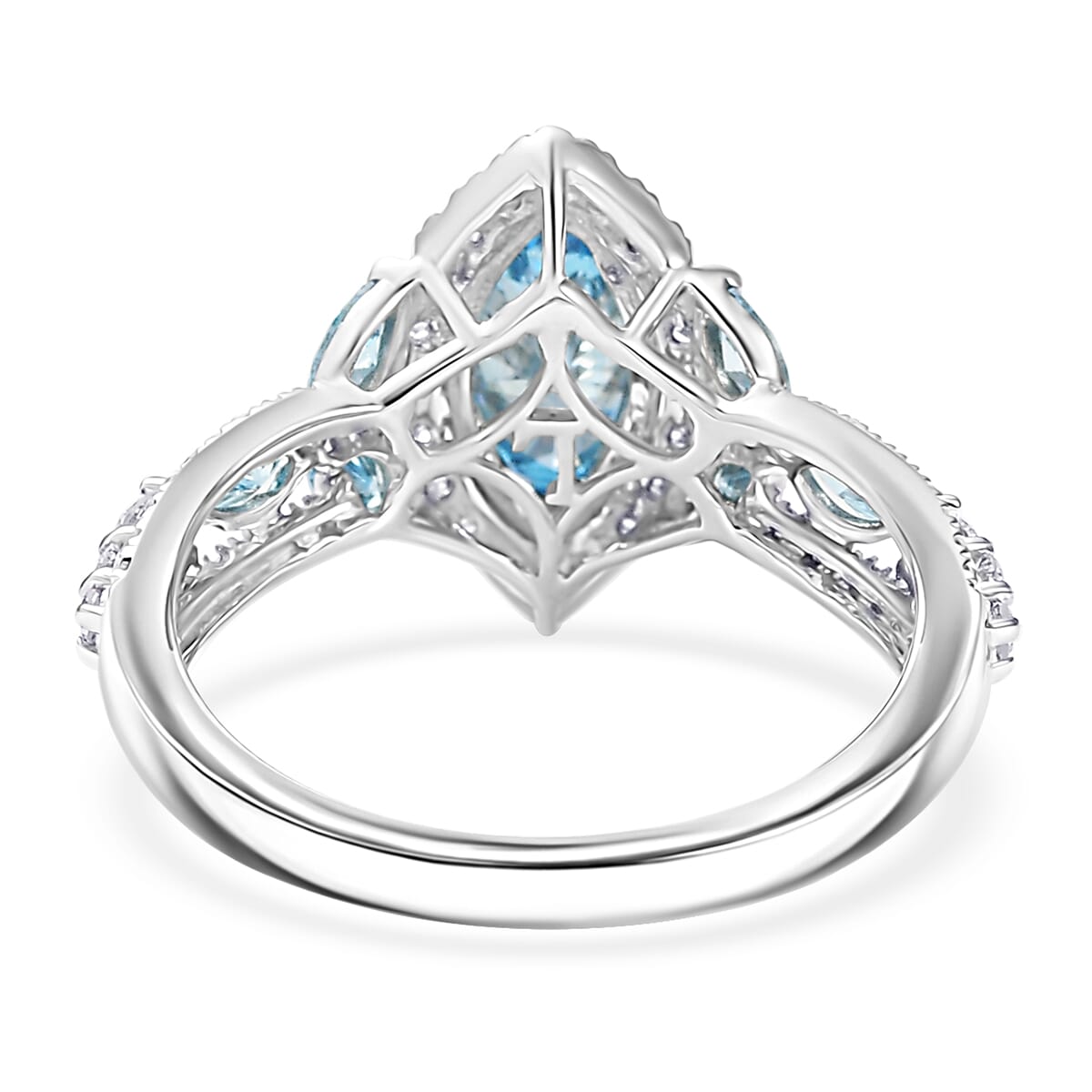 IGI Certified Luxuriant Lab Grown Blue Diamond (IR) VS and Lab Grown Diamond 2.00 ctw Ring in 950 Platinum (Size 6.0) 6.40 Grams image number 4