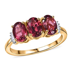 Luxoro 14K Yellow Gold AAA Ouro Fino Rubellite, Diamond (G-H, SI) Ring (Size 10.5) 2.00 ctw