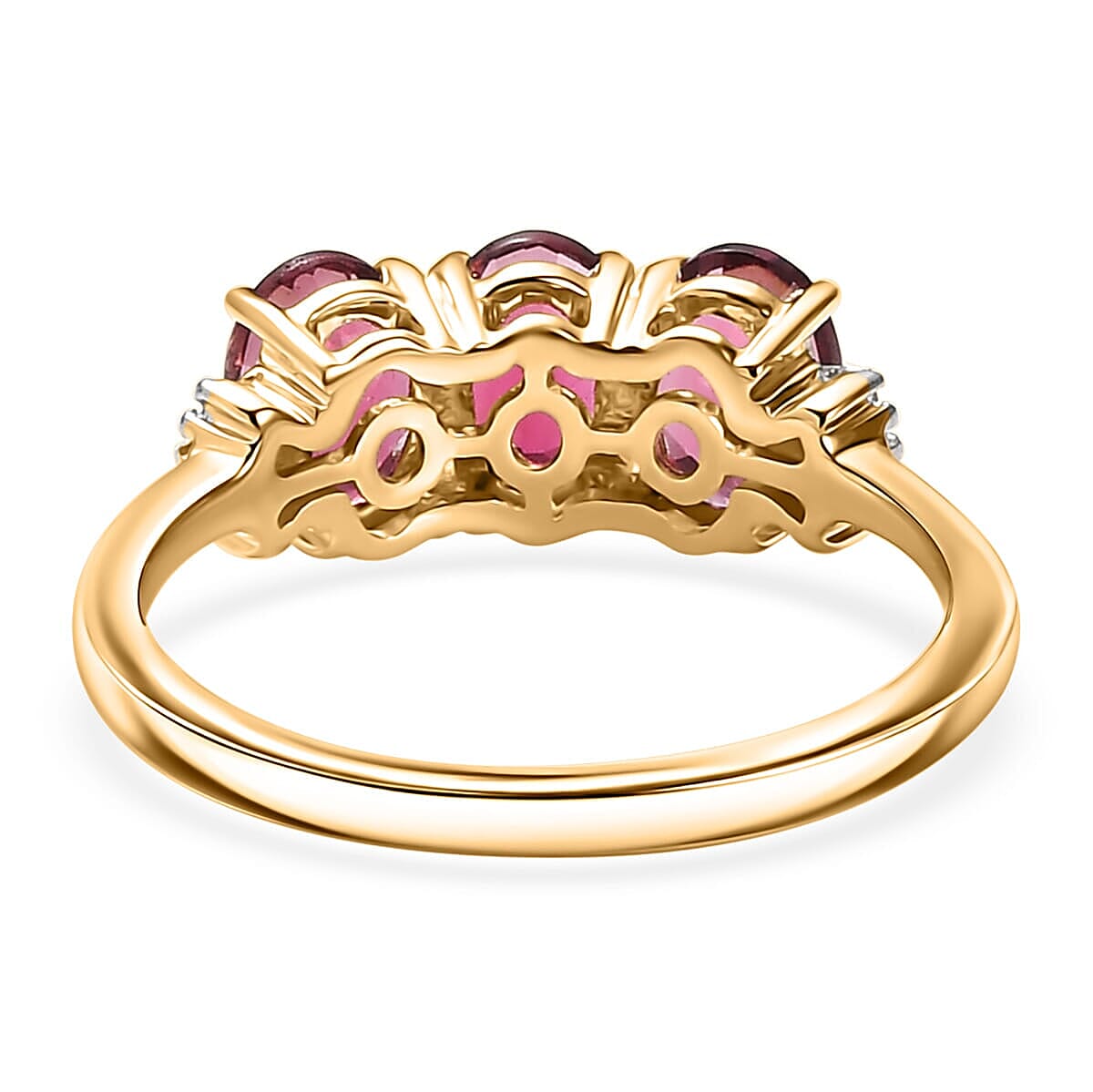 Luxoro 14K Yellow Gold AAA Ouro Fino Rubellite, Diamond (G-H, SI) Ring (Size 10.5) 2.00 ctw image number 4