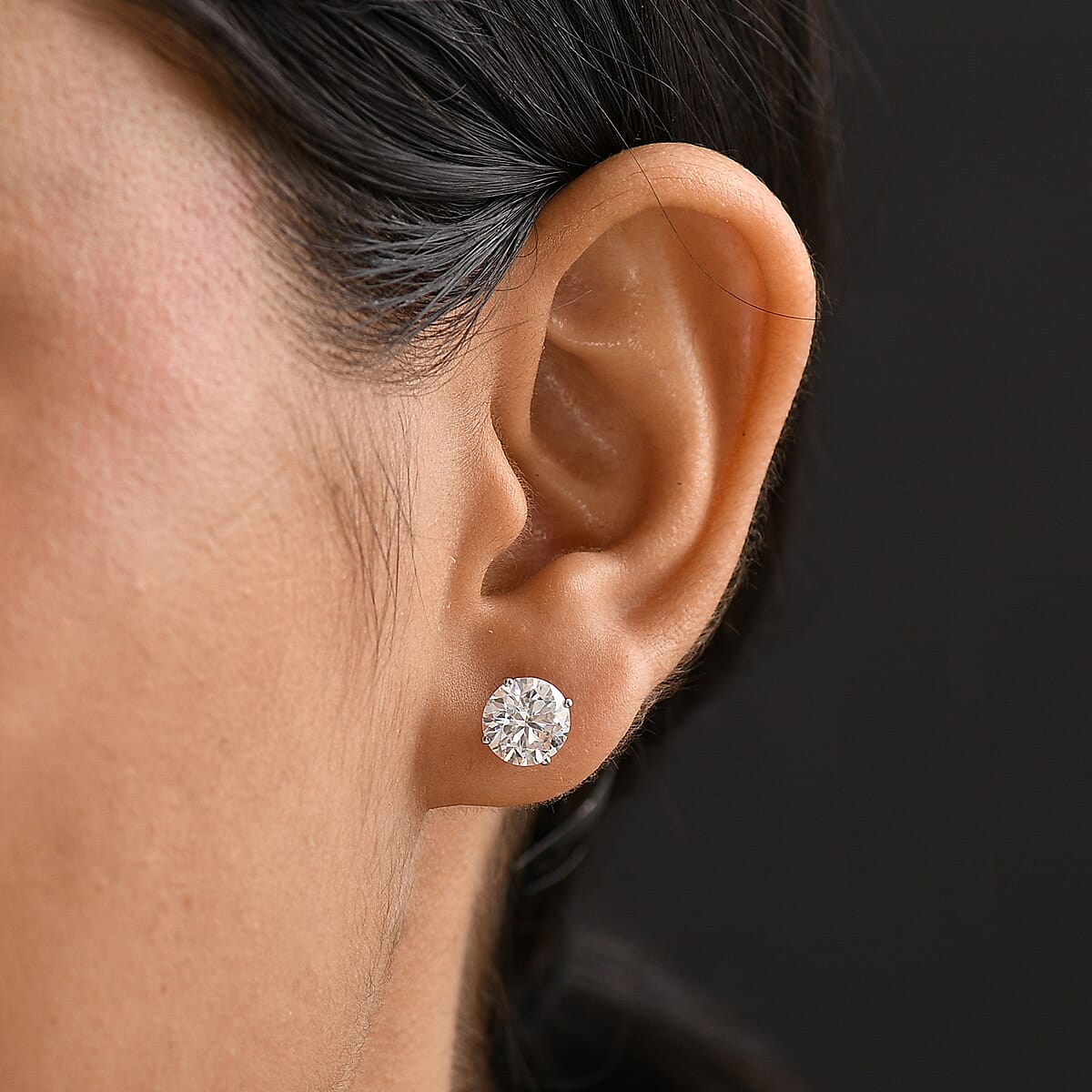 Moissanite 3.40 ctw Solitaire Stud Earrings in 950 Platinum image number 2