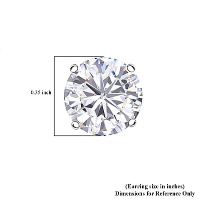 Moissanite Solitaire Stud Earrings in 950 Platinum 3.60 ctw