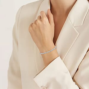 Luxuriant Lab Grown Diamond G-H SI 3.85 ctw Tennis Bracelet in Rhodium Over Sterling Silver (6.50 In)