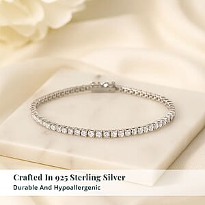 Luxuriant Lab Grown Diamond G-H SI 3.85 ctw Tennis Bracelet in Rhodium Over Sterling Silver (6.50 In)