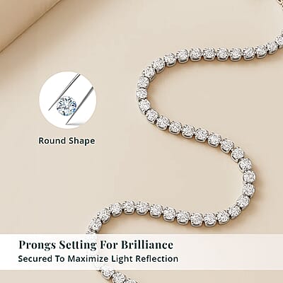 Luxuriant Lab Grown Diamond G-H SI 3.85 ctw Tennis Bracelet in Rhodium Over Sterling Silver (6.50 In)