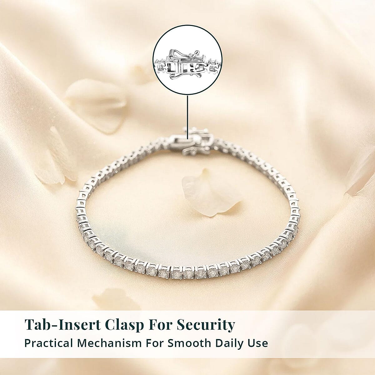 Luxuriant Lab Grown Diamond G-H SI 3.85 ctw Tennis Bracelet in Rhodium Over Sterling Silver (6.50 In) image number 5