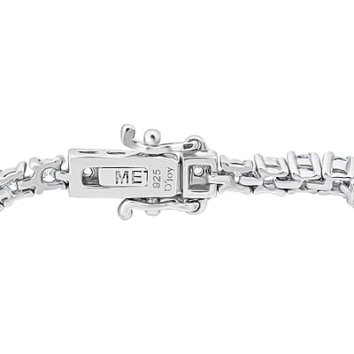 Luxuriant Lab Grown Diamond G-H SI 3.85 ctw Tennis Bracelet in Rhodium Over Sterling Silver (6.50 In)