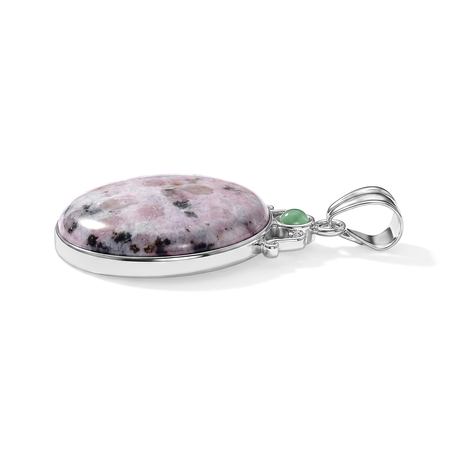 Center Stone Varies Purple Quartz 47.00 ctw Coyote Moon Pendant without Chain in Silvertone