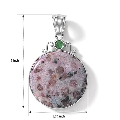 Center Stone Varies Purple Quartz 47.00 ctw Coyote Moon Pendant without Chain in Silvertone