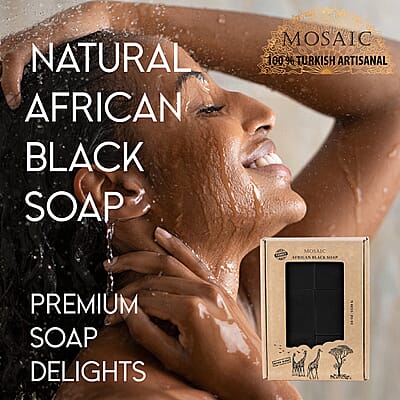 Mosaic Hand Crafted African Bar Soap Set of 12 (4.5 oz each)