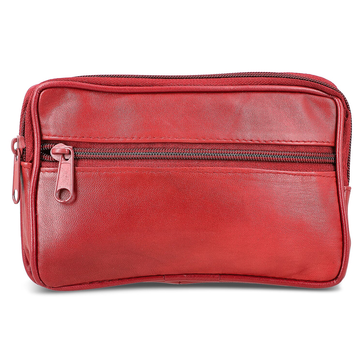 Set of 3 Black, Brown and Red 100% Genuine Leather Pouch