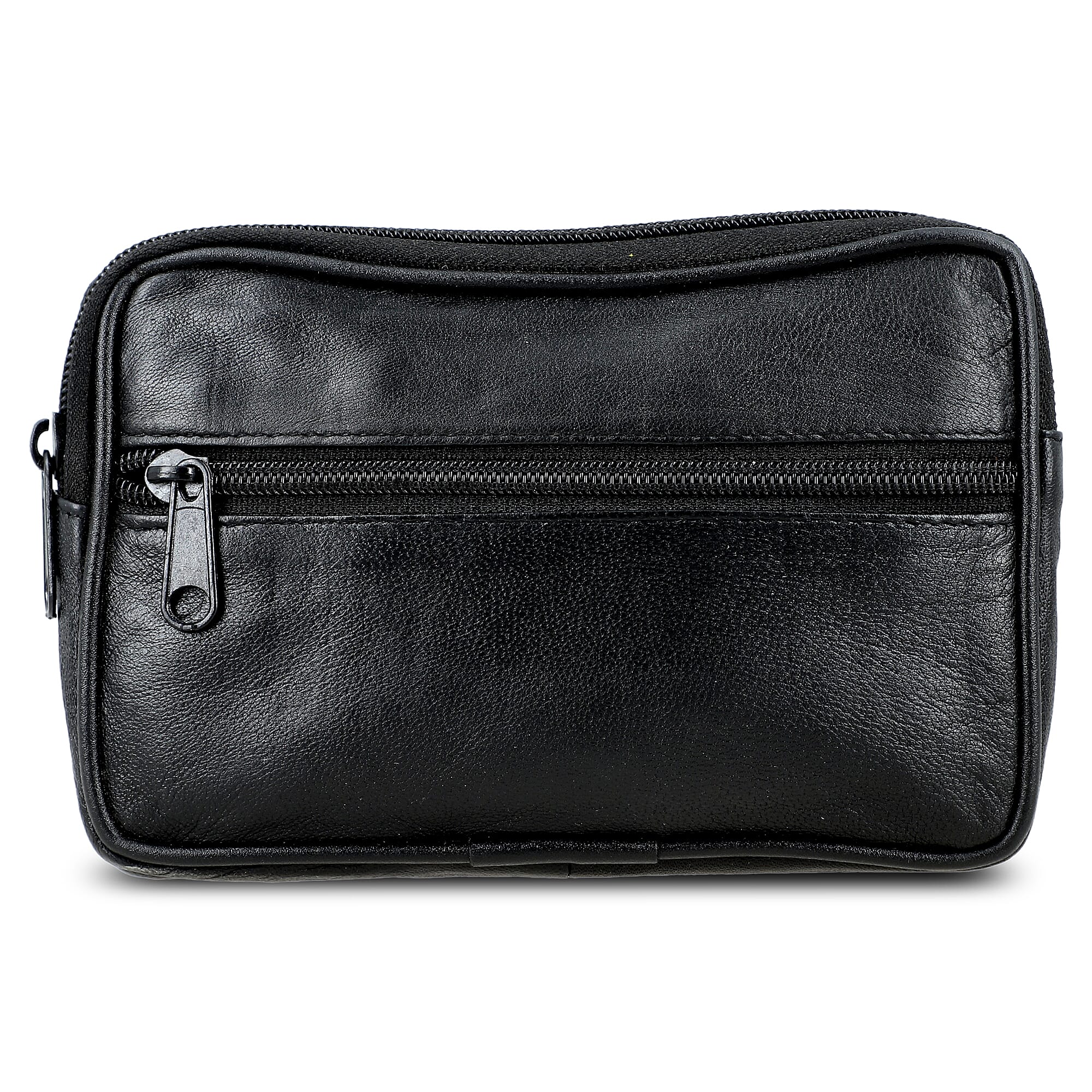 Set of 3 Black, Brown and Red 100% Genuine Leather Pouch