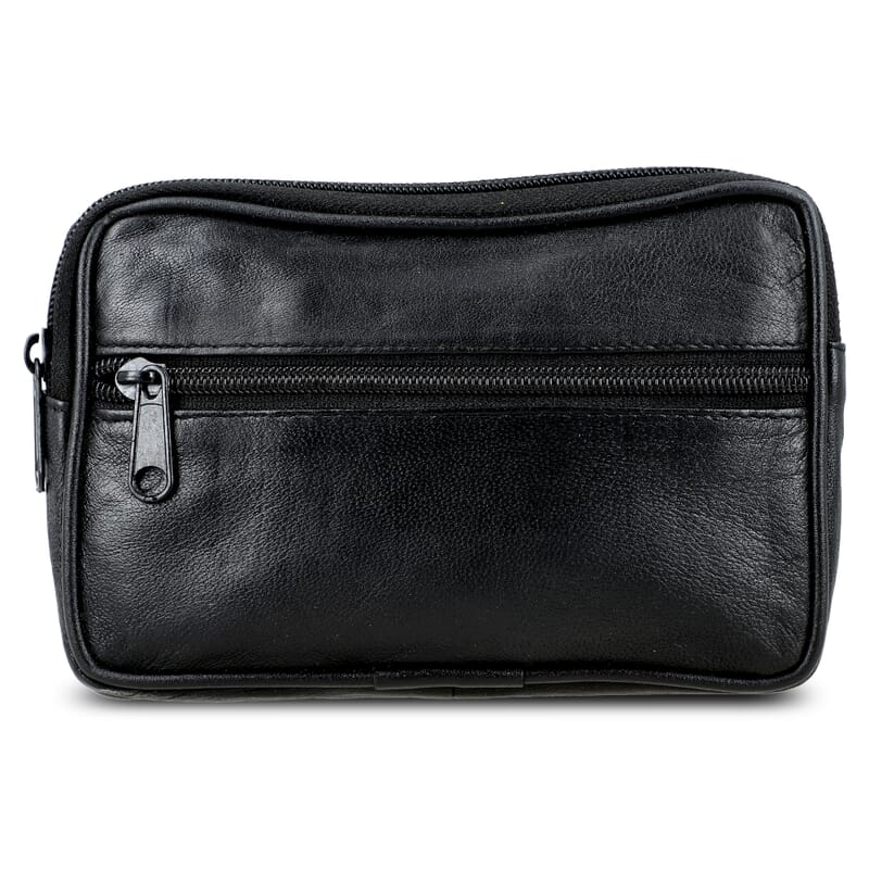 Set of 3 Black, Brown and Red 100% Genuine Leather Pouch