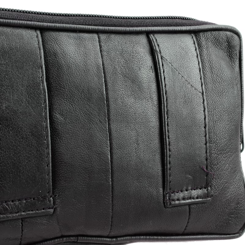 Set of 3 Black, Brown and Red 100% Genuine Leather Pouch