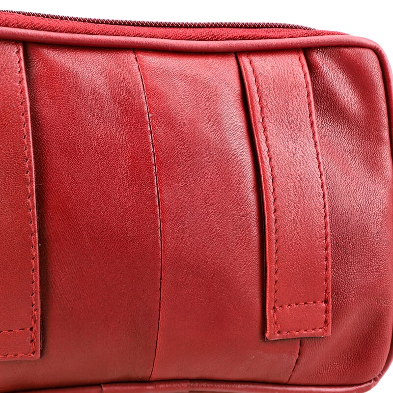 Set of 3 Black, Brown and Red 100% Genuine Leather Pouch